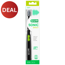 GUM SONIC DAILY TOOTHBRUSH SOFT COMPACT BLACK