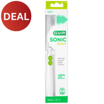 GUM SONIC DAILY TOOTHBRUSH SOFT COMPACT WHITE