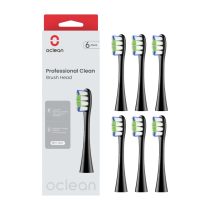 OCLEAN SONIC REPLACEMENT BRUSH PROFESSIONAL CLEAN BLACK 6PCS