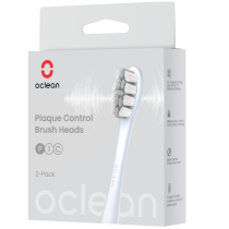 OCLEAN SONIC REPLACEMENT BRUSH PLAQUE CONTROL SILVER 2PCS