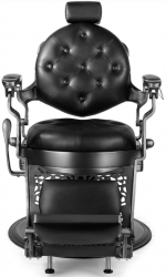 BARBOSSA Barber Chair - Black with Silver Frame