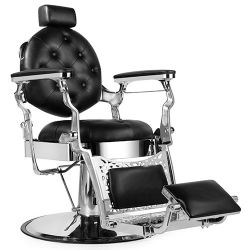 *CALICO JACK Barber Chair - Silvrchrome Frame(Black Leather)