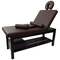 Wooden Massage Bed with Face Cradle,Bottom Rack & 1xBolsters