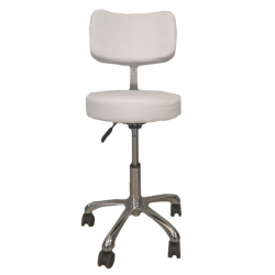 Stool - With Thick Back   (White)