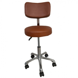Stool - With Thick Back   (Brown)