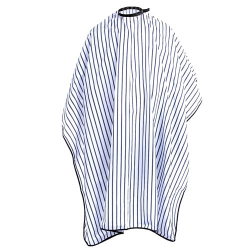 Cutting Cape Polyester - White with Black Stripes-Slide Clip