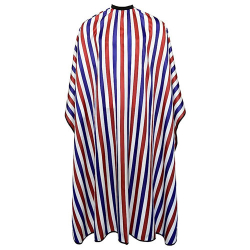 Cutting Cape Polyester - White/Red/Blue Stripes - Slide Clip