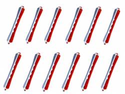*Perm Rod - Two Tone  11mm -12's (Red/Blue)(PC 94422)