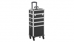 Make-Up Carry Case - Black (Large) with Pull up handle