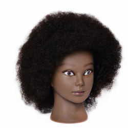 Mannequin Head - 14" 100% Human Hair - Afro