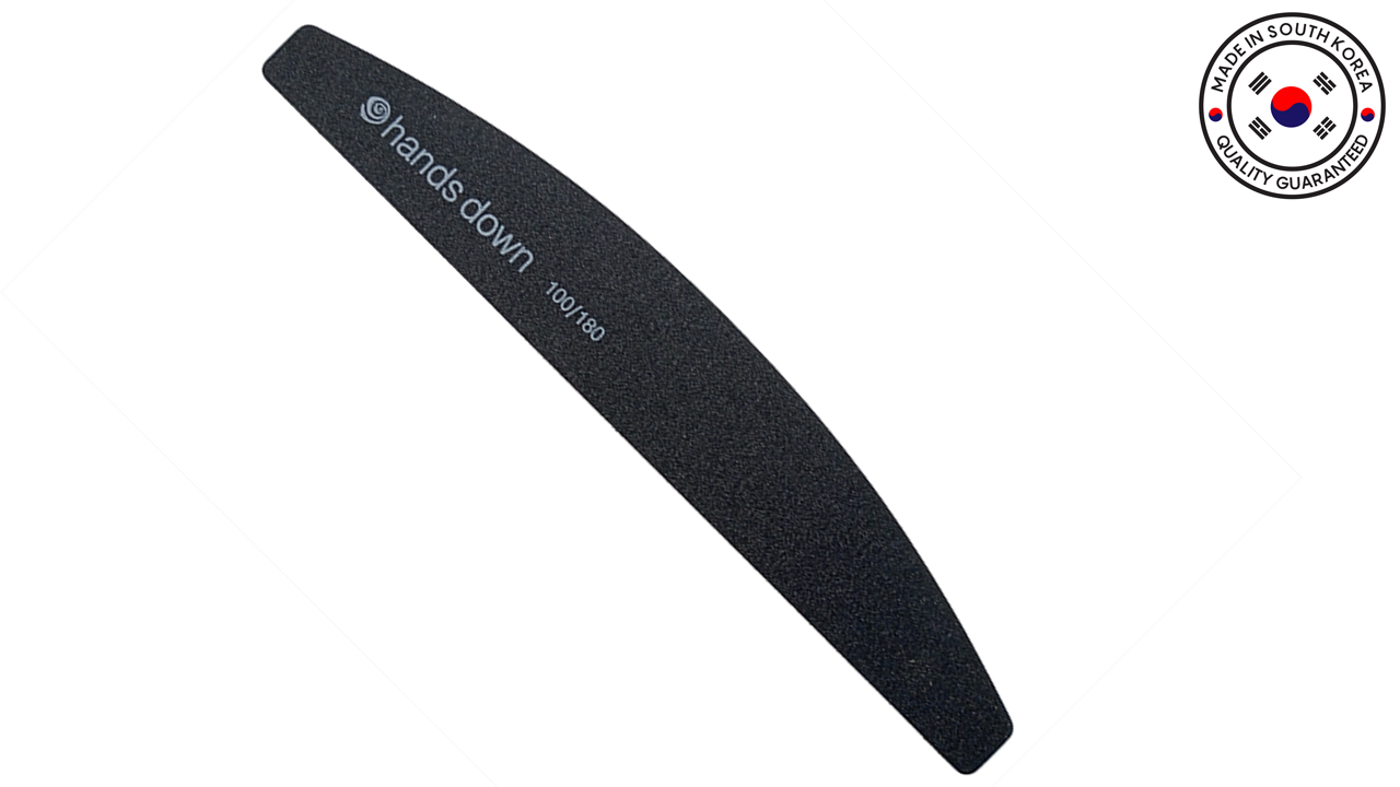 Hands Down Nail File Black Halfmoon 100/180