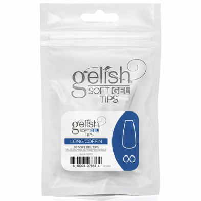 Soft Gel Tips - Long Coffin 00 50pk Refill - Gelish