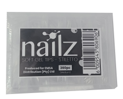 Nail Tips - Soft Gel Tips - Stiletto Medium (360pc)