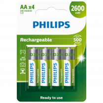 Philips R6B4B260 RECHARGEABLE AA 2600mAh 4-BLISTER Battery