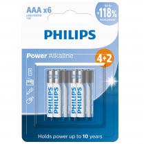 PHILIPS LR03P6BP POWER ALKALINE AAA 4+2 BLISTER BATTERY