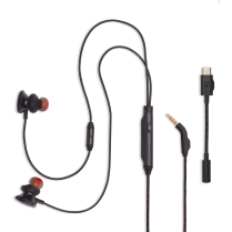 JBL QUANTUM 50C Wired in-ear gaming headset with USB-C adapter