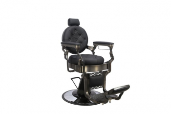 CALICO JACK Barber Chair - Graphite Frame (Black Leather)