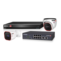 16IP - 16CHNVR + 8 BULLET + 8 DOME + 2x8CH POE SWITCH