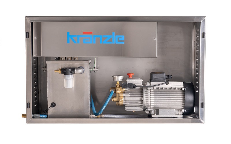 Kranzle electra 24kW wall mount hot water pressure washer inside cabinet