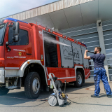 Kranzle X8/150 TST with hose reel pressure washer cleaning machinary and truck