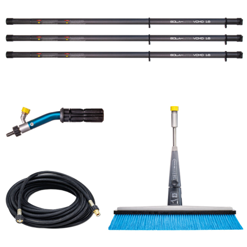 Solar panel cleaning kit 3 modular poles and 400mm brush