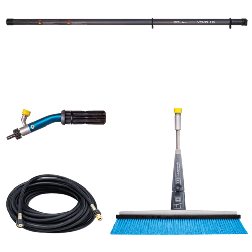 Solar cleaning kit domestic with brush and pole