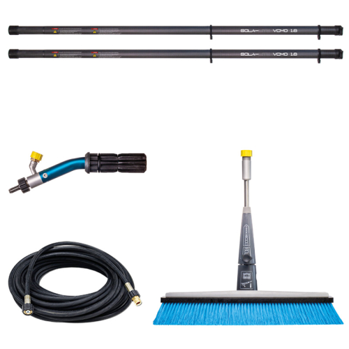 Solar panel cleaning kit with 2 poles and brush