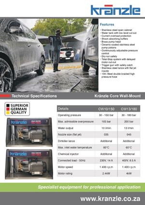 Kranzle Car wash machine brochure