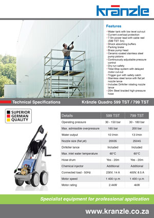 kranzle quadro 599 and 799 test brochure