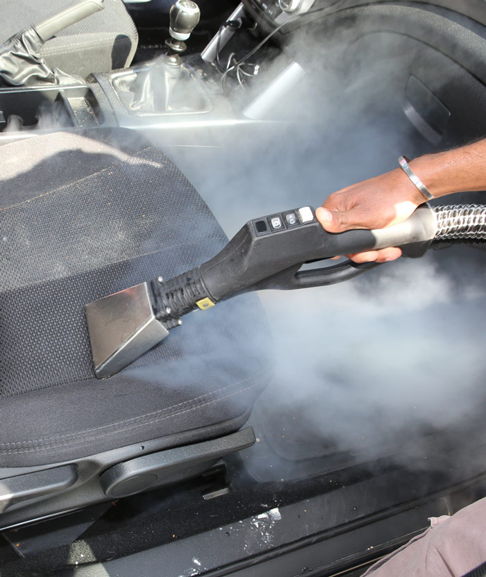 Steam cleaning machines used on car seat