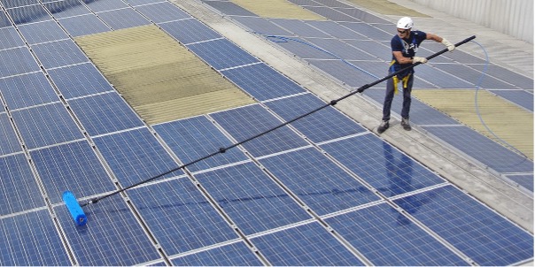 Solar panel cleaning commercial panels