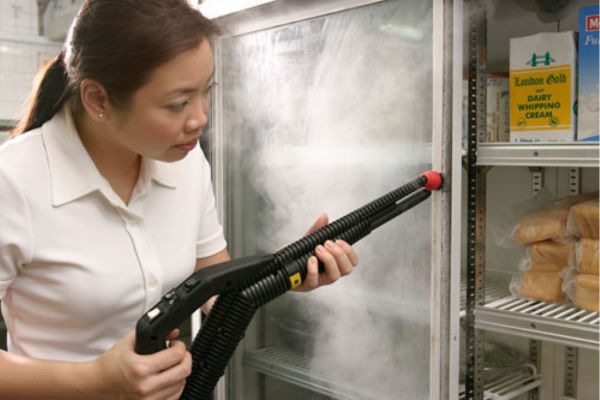 Steam cleaning fridge